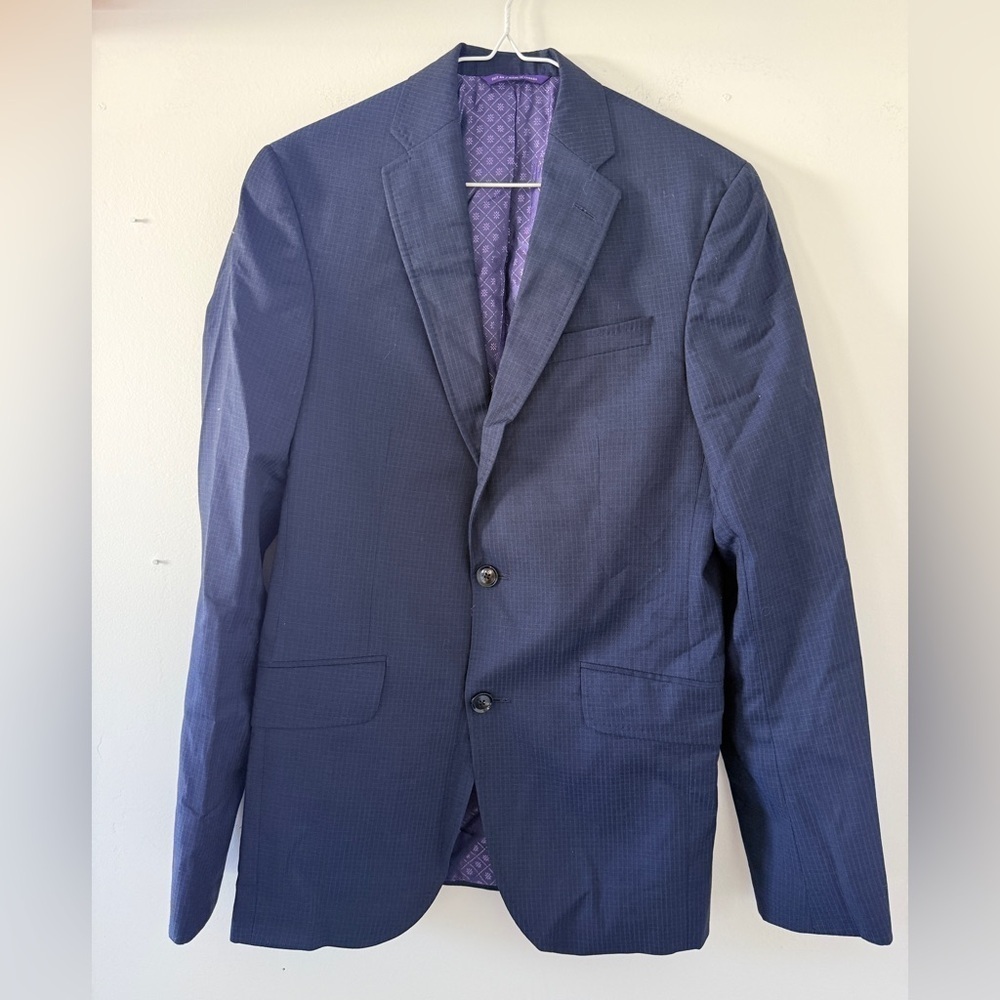 Ted Baker London Endurance Wool Suit Jacket 36R Navy Pinstripe